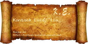 Kontsek Eulália névjegykártya